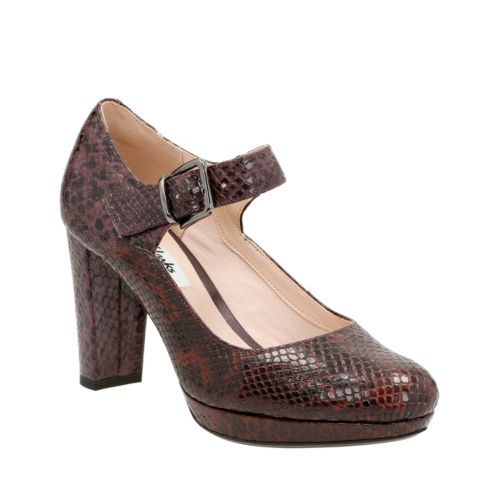 Kendra Gaby Tan Combi Snake - Women's Heels - Clarks® Shoes Official Site