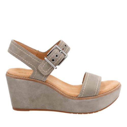 Aisley Orchid Sage Suede - Womens Wedge Sandals - Clarks® Shoes ...