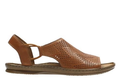 Sarla Cadence Tan Leather - Womens Flat Sandals - Clarks® Shoes ...