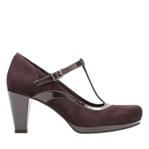 Chorus Pitch Aubergine Leather Combi - Women's Heels - Clarks® Shoes ...