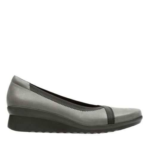 Caddell Dash Grey Synthetic Nubuck - Womens Wedges Sale - Clarks® Shoes ...