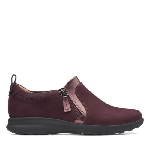clarks un adorn zip aubergine