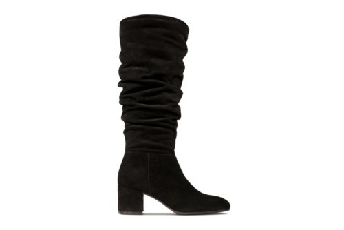clarks womens long black boots