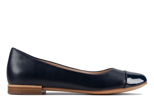 clarks navy blue flat shoes