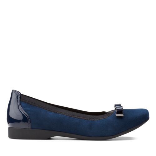 clarks flat navy shoes