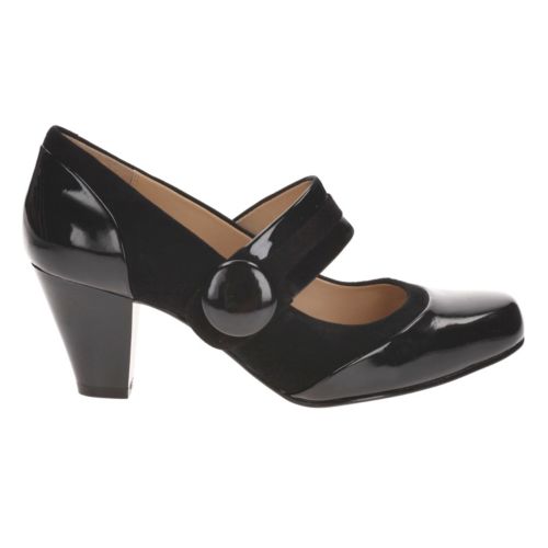 clarks wide fit black court shoes