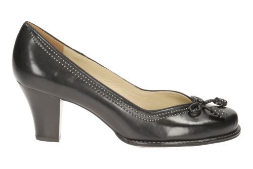 clarks black patent court shoes