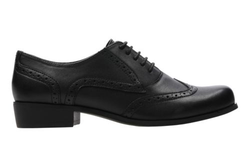 clarks womens black lace up shoes