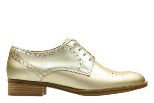 gold brogues clarks